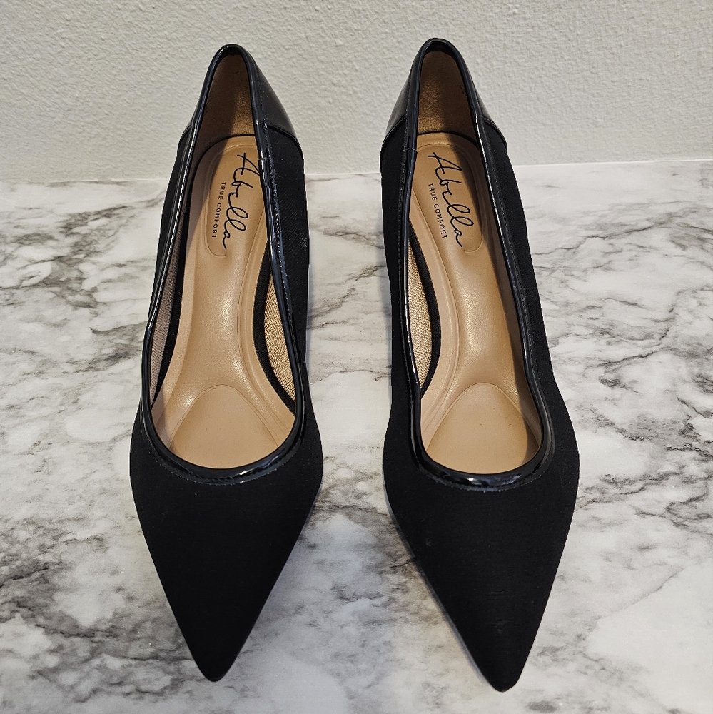Abella True Comfort Mesh Career Pointed Toe Black Heels